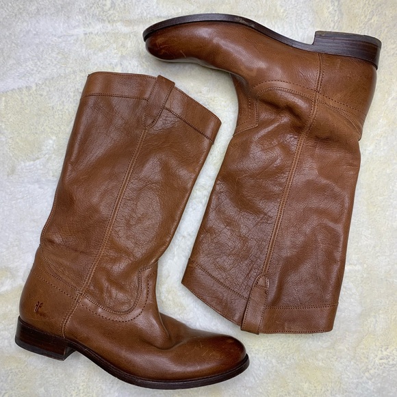 Frye Shoes - Frye Leather Pull On Riding Boots